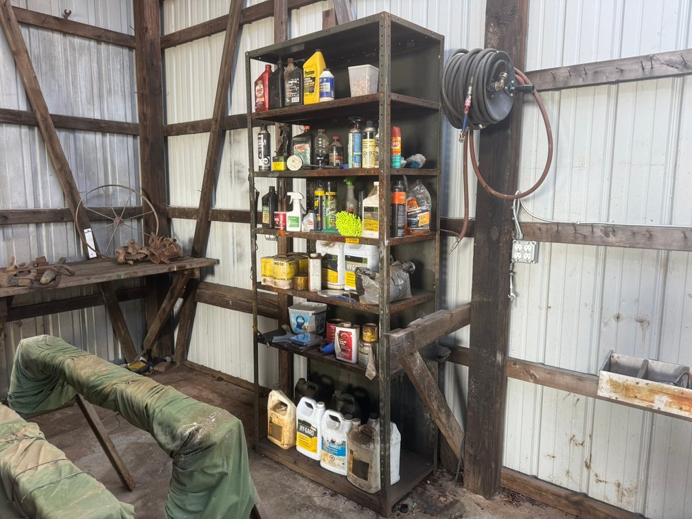 Steel Shelf w/Lot of Various Oil & Chemicals INV#51006