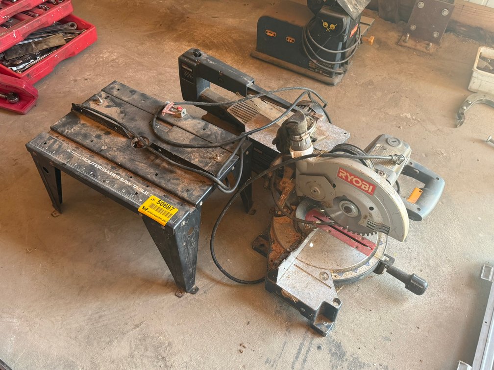 Ryobi Circular Saw, Craftsman Scroll Saw, & Table INV#50687