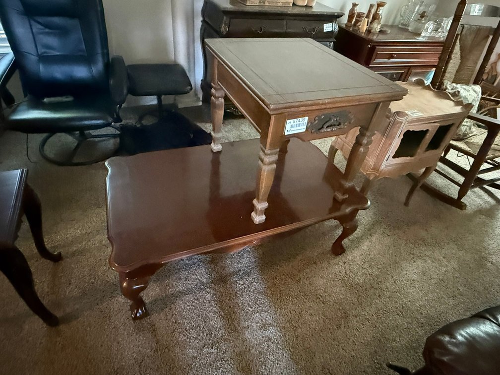 Wooden End Table & Wooden Coffee Table INV#57439