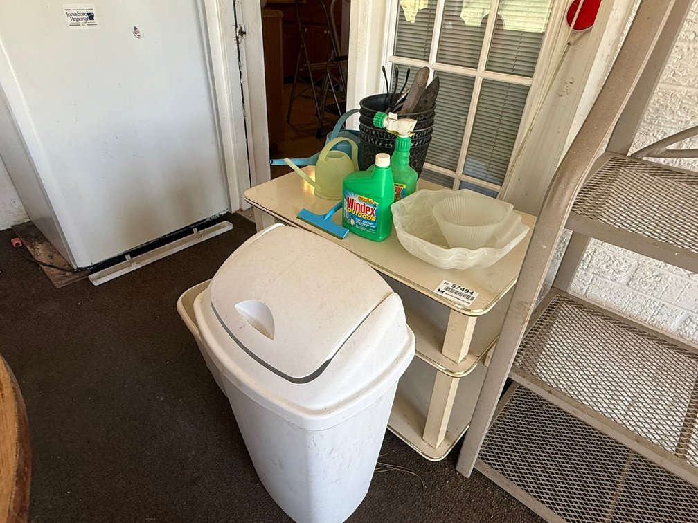 Shelf, (2) Trash Cans, & Miscellaneous INV#57494