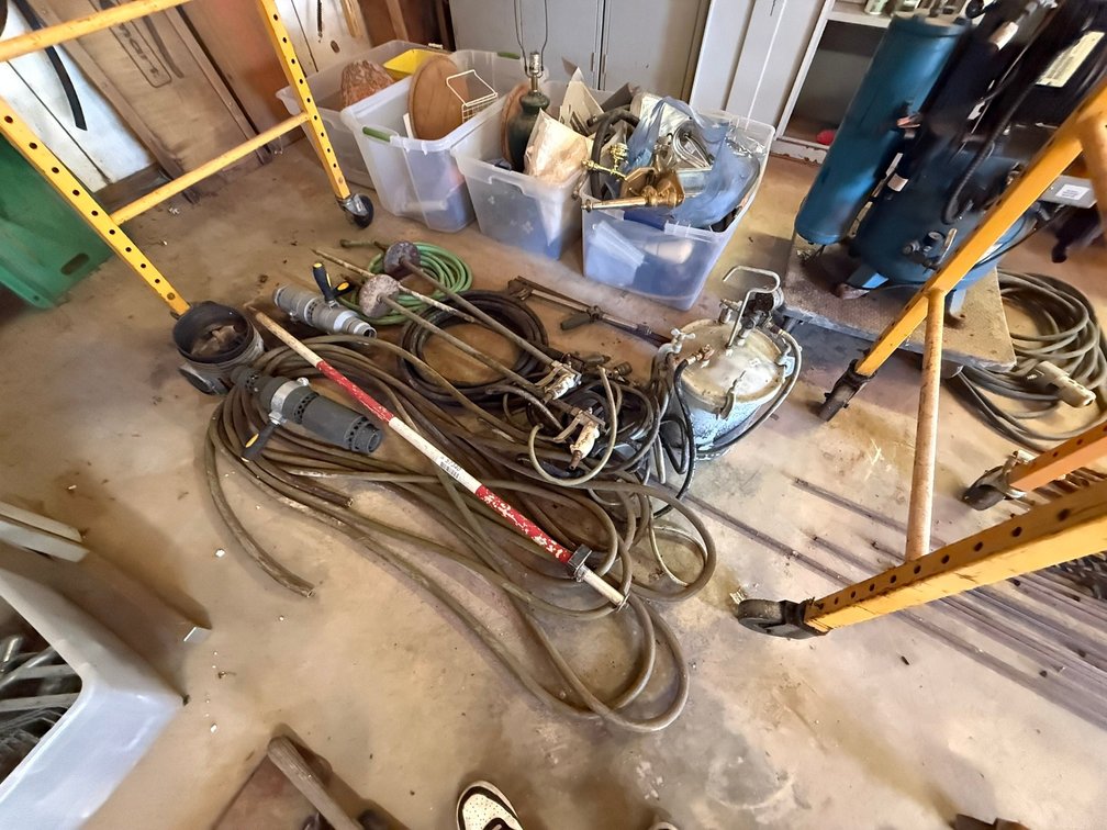 Concrete Vibrator, Power Cables/Hoses, & Ground Rods INV#57340