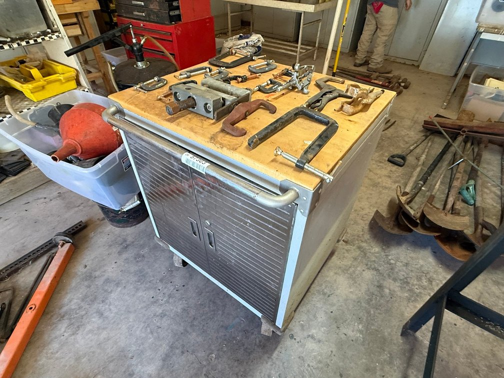 Rolling Cabinet & C-Clamps INV#57363