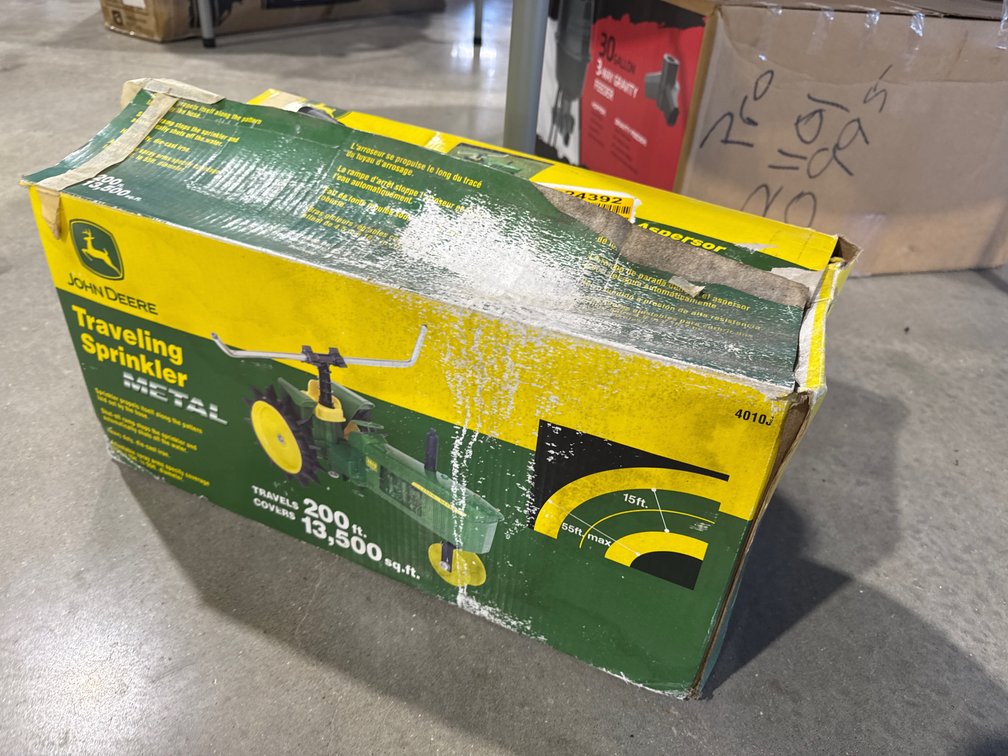 John Deere Tractor Metal Traveling Sprinkler 