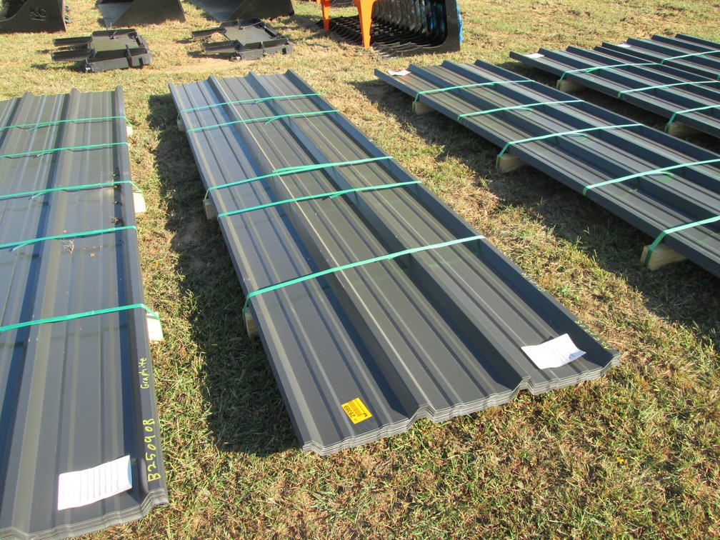 Lot of (50) 3’ x 12' 28ga Graphite Color VM Painted Metal Roofing Panels   Inv# 29389