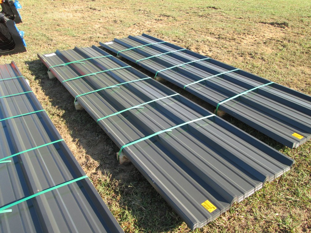 Lot of (50) 3’ x 12' 28ga Graphite Color VM Painted Metal Roofing Panels   Inv# 29387