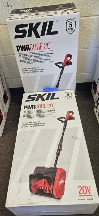 Two SKIL PWRCORE 20 10 In. Snow Shovel Kits