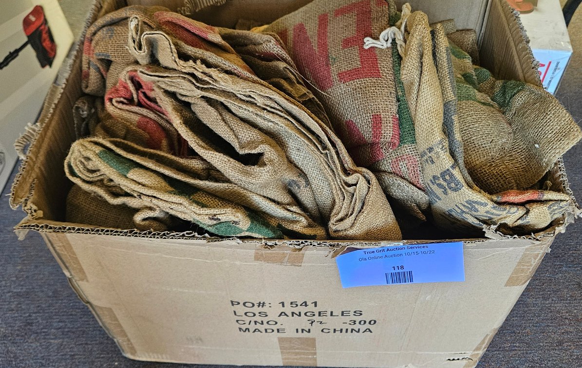 Burlap Sacks Including Montana Flour Mills Sapphire Flour