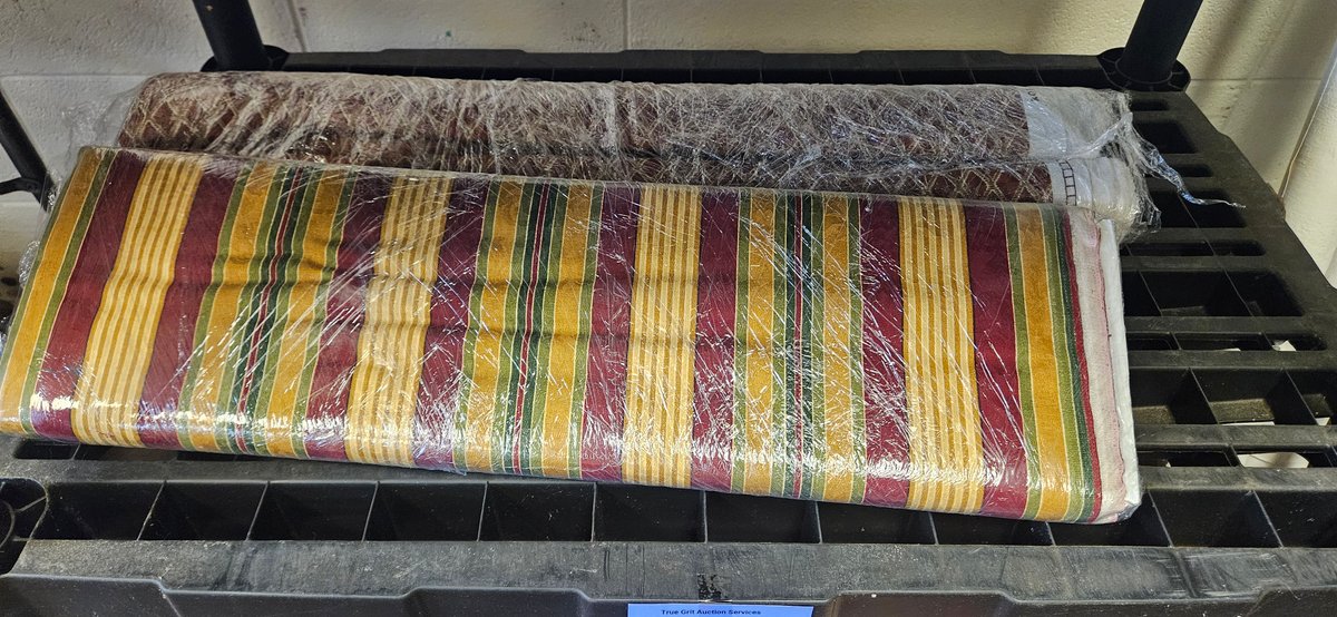 Two Rolls of Patterned Upholstery Fabric