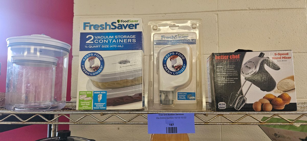 Handheld Vacuum Sealer, Storage Containers, and Hand Mixer
