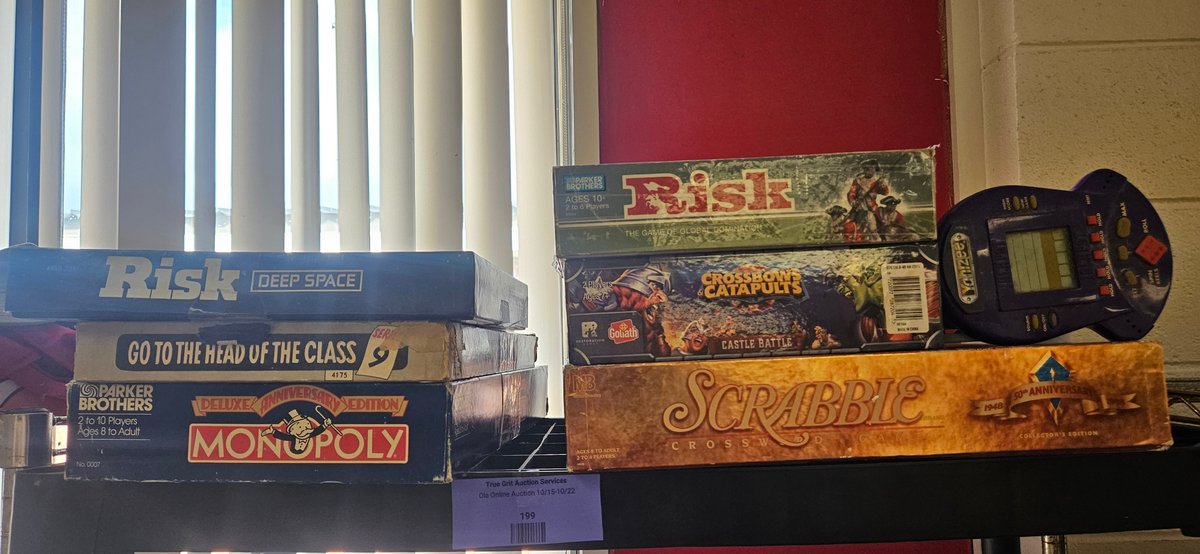 Board Games Including Monopoly, Risk, and Handheld Yahtzee