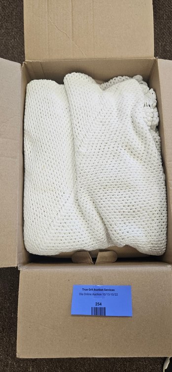 Crocheted Afghan, Woven Fabric, and Linens