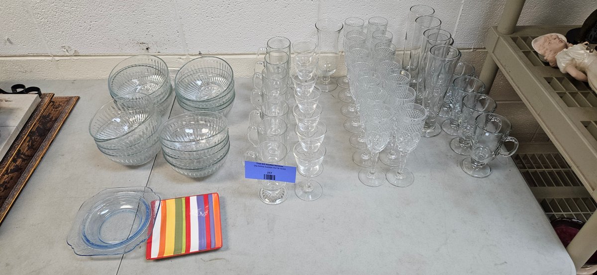 Glass Stemware, Irish Coffee Mugs, Bowls, and Serving Dishes