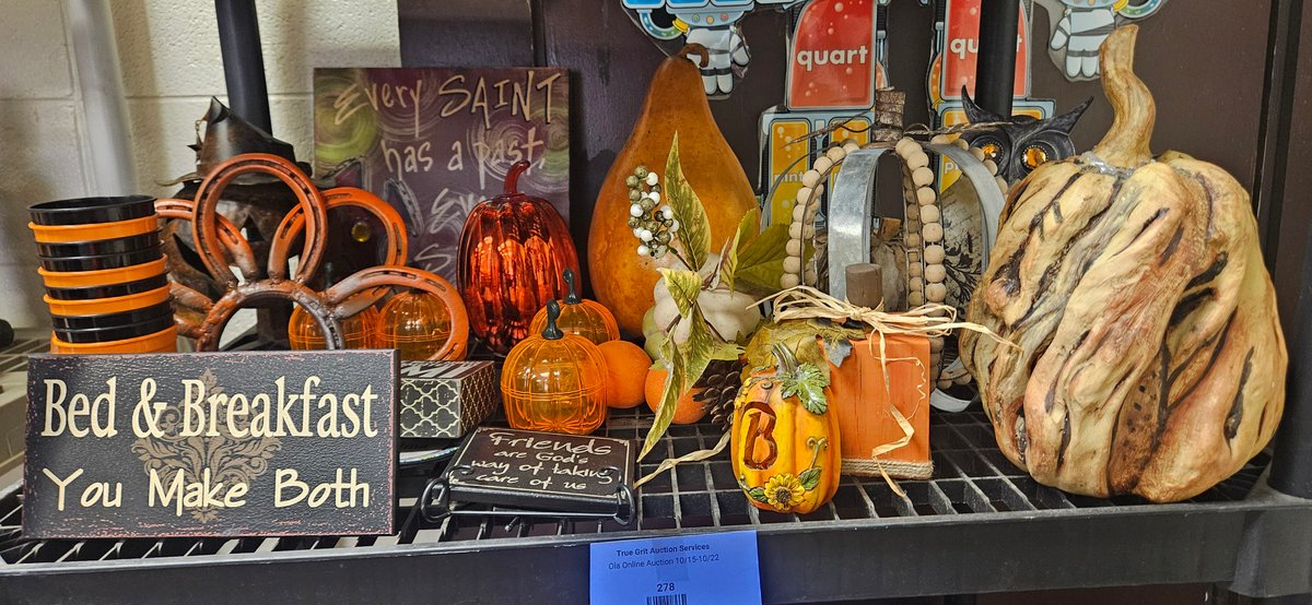 Fall Pumpkin Decor, Metal Figurines, Signs, and More