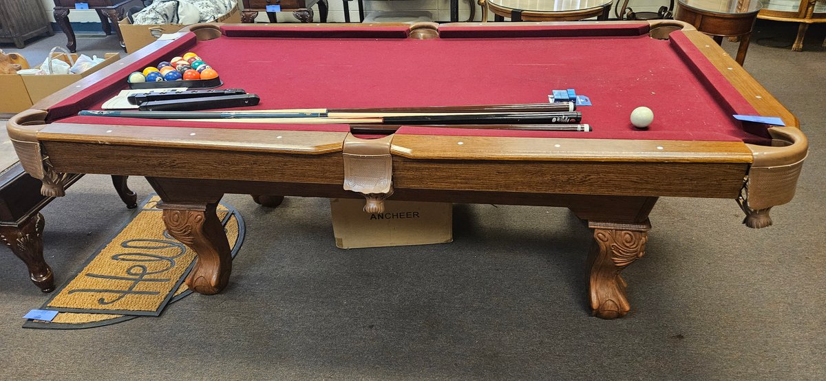 Wood 7 Ft Pool Table and Billiard Accessories