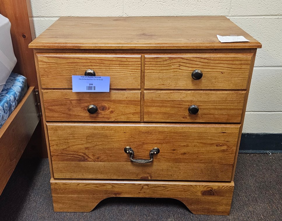 Knotty Pine Finish Two-Drawer Nightstand