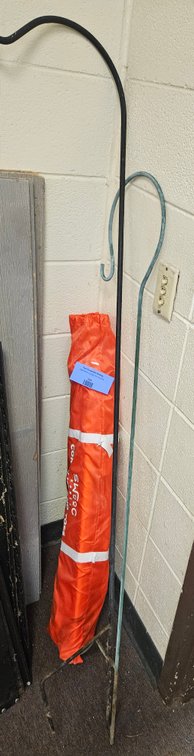 Two Metal Shepherd's Hooks and Storage Bag