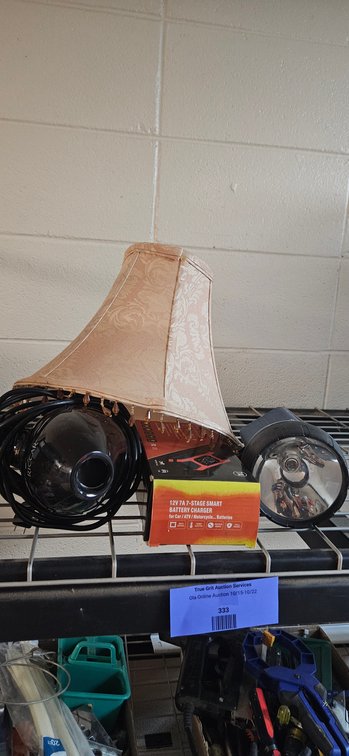 Battery Charger, Spotlight, Hair Dryer, and Lampshade