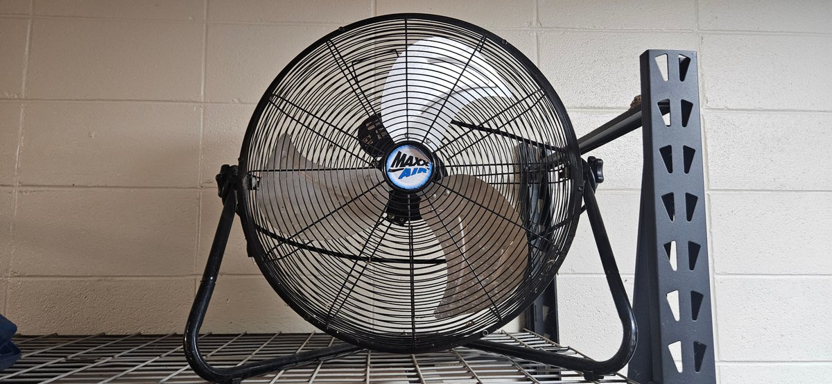 Maxx Air Black Metal Floor Fan with Tubular Stand