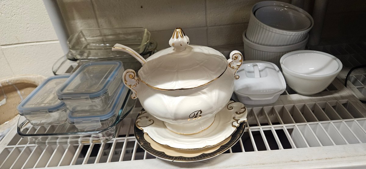 Porcelain Soup Tureen, Ceramic Dish, and Food Storage Containers