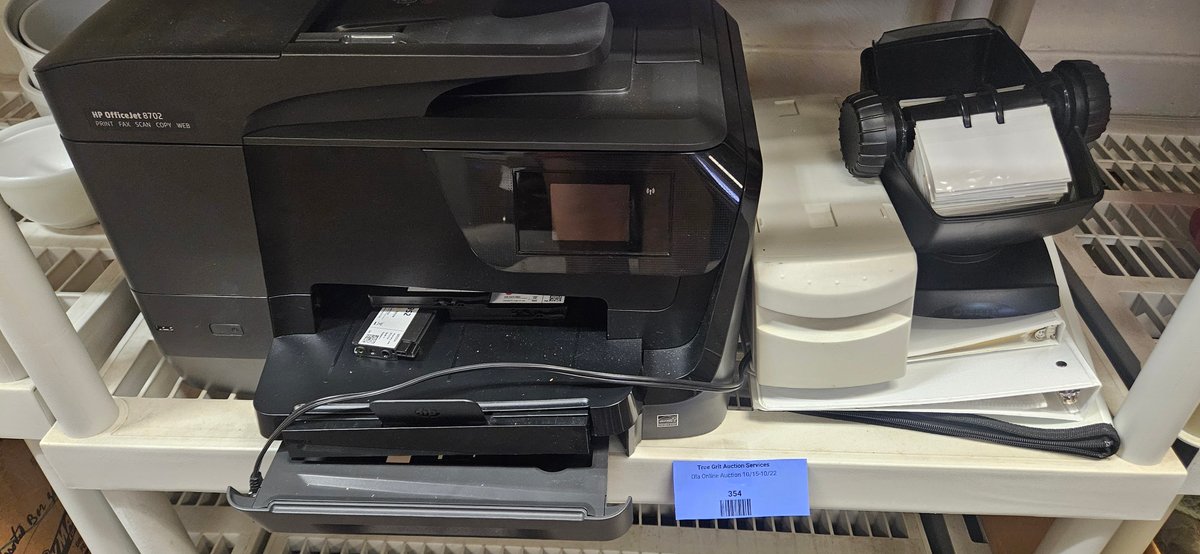 All-in-One Printer, Rotary Card File, and Office Accessories