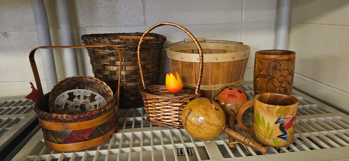 Woven Baskets, Painted Maracas, and Wooden Mugs