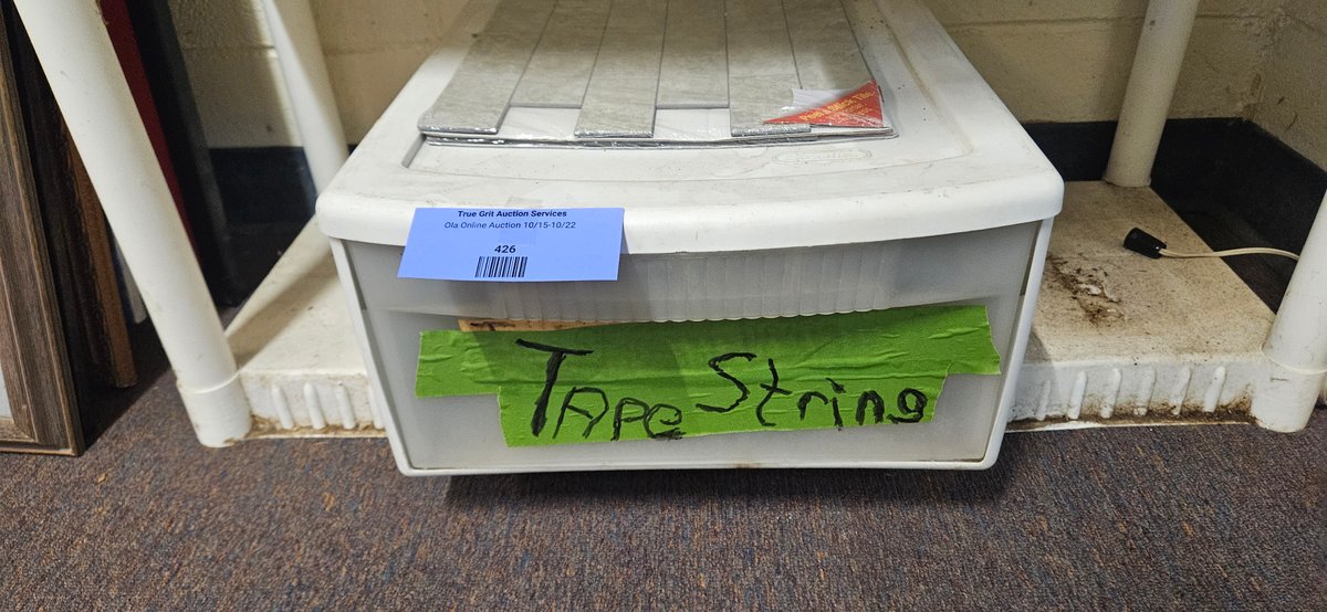 Plastic Storage Drawer Unit, Peel-and-Stick Tiles, and Tapes