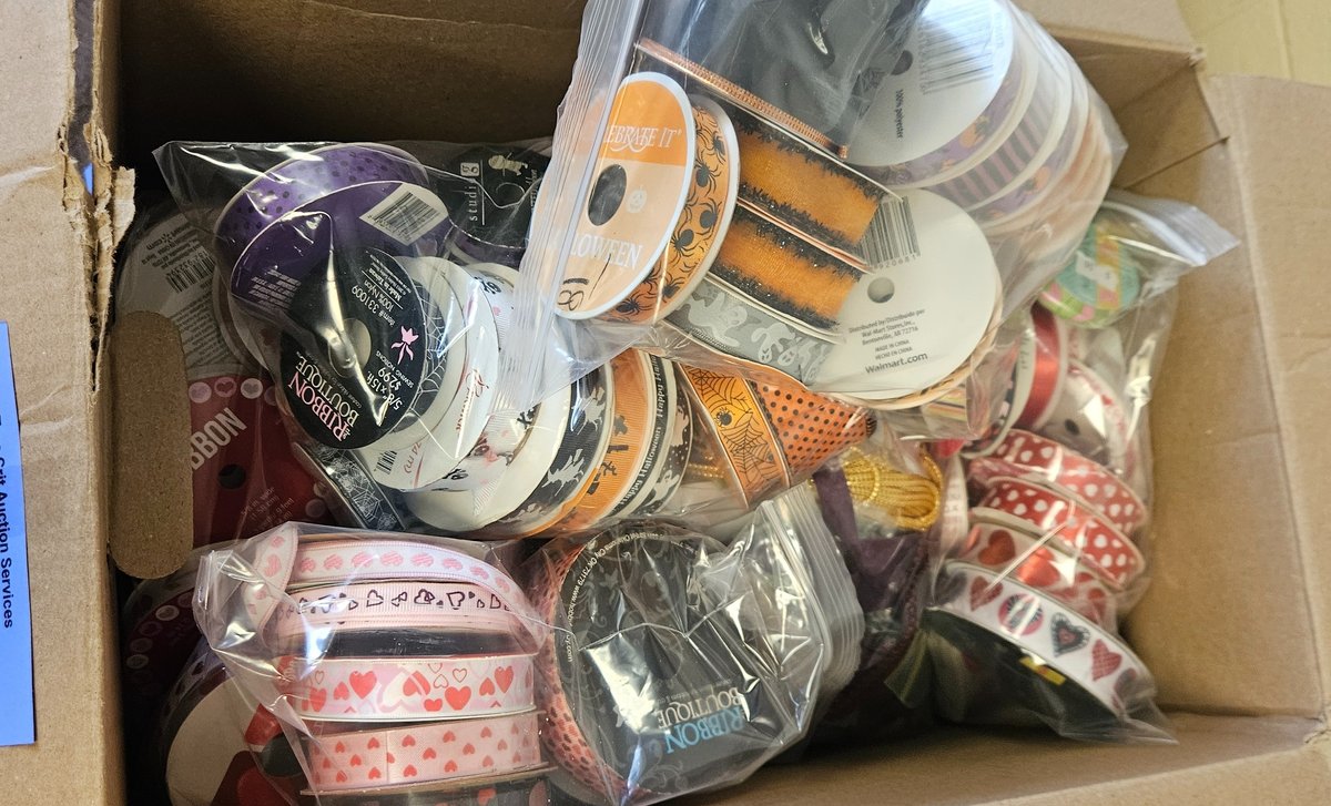 Craft Ribbon Spools with Halloween and Valentine Patterns