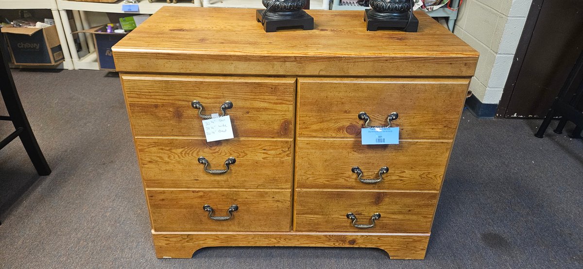 Two-Door Wood Cabinet with Faux Drawer Fronts