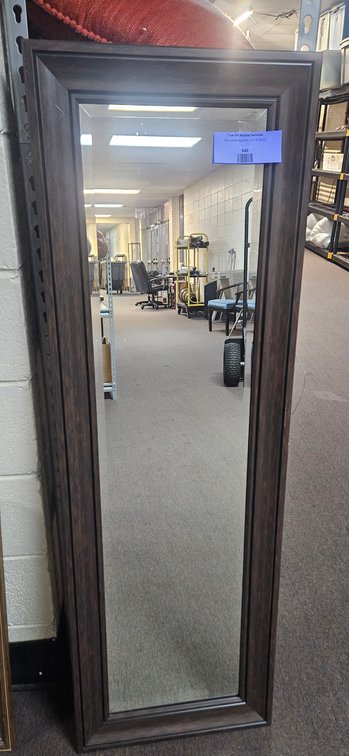 Full-Length Mirror with Dark Brown Molded Frame