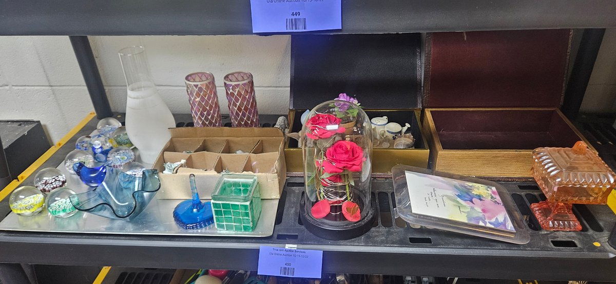 Art Glass Paperweights, Rose Cloche, Covered Dish, and More
