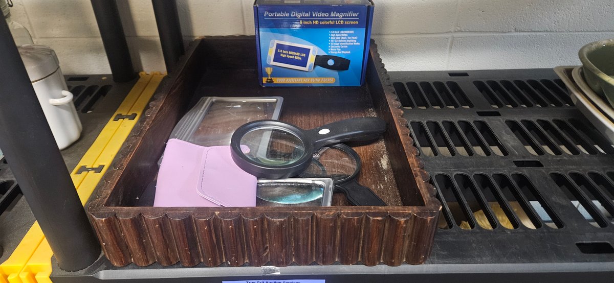 Digital Video Magnifier, Handheld Magnifiers, and Wood Tray