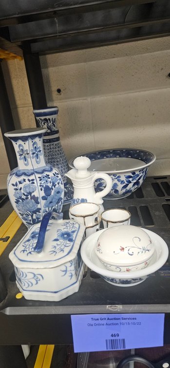 Blue and White Porcelain Vases, Bowls, and Tableware