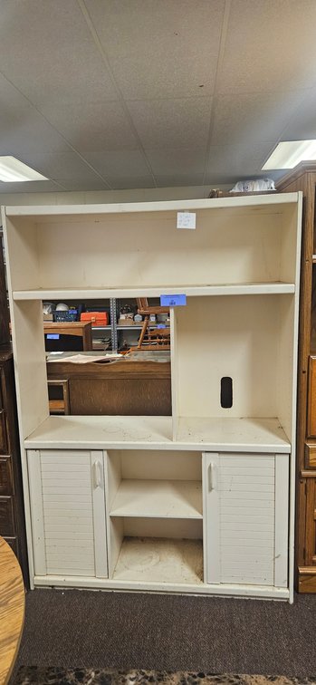 Off-White Laminate Entertainment Center Hutch