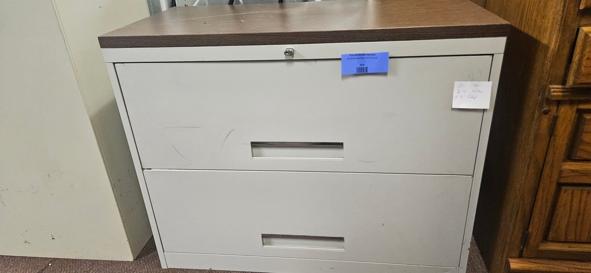Two-Drawer Lateral File Cabinet with Woodgrain Top