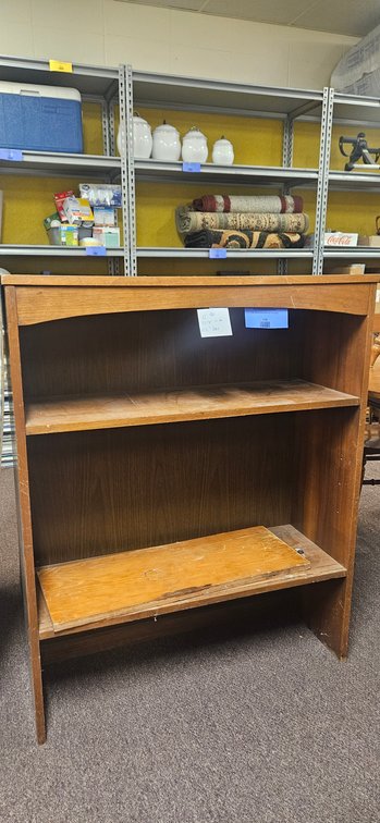 Wood and Laminate Bookcase with Arched Trim