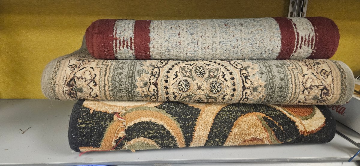Three Area Rugs with Traditional and Abstract Patterns