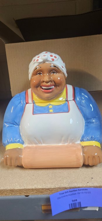 Clay Art Baking Time Baker Woman Ceramic Cookie Jar