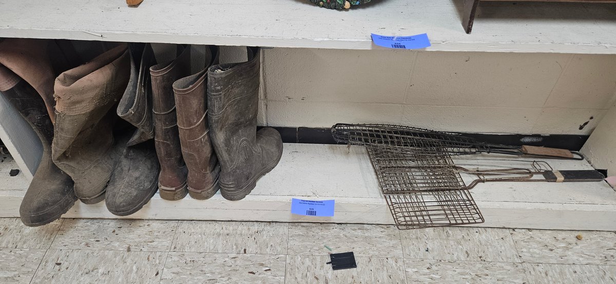 Rubber Work Boots and Wire Grilling Baskets