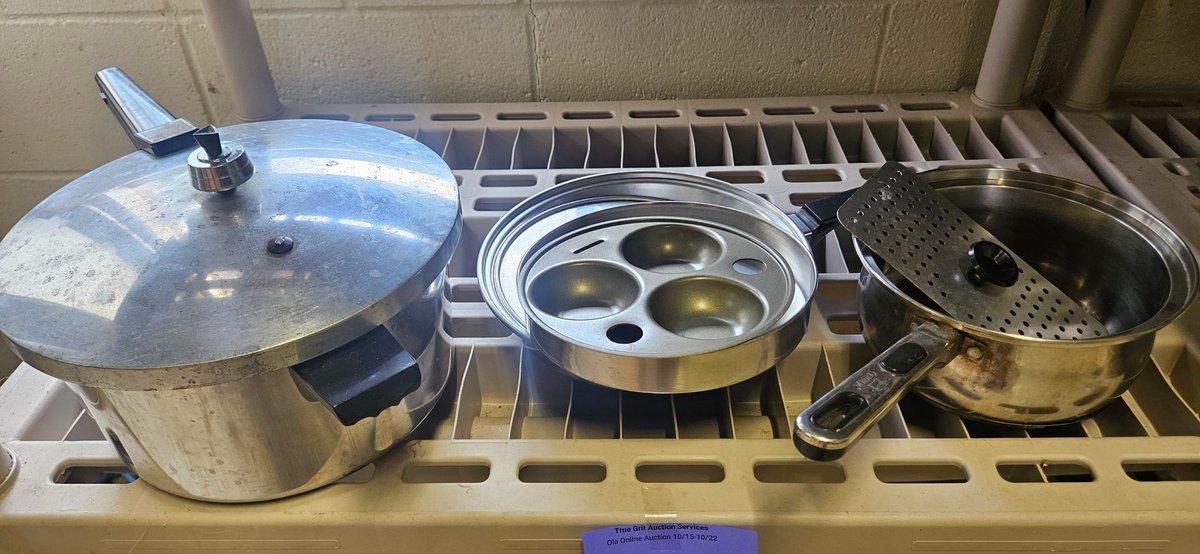Aluminum Pressure Cooker, Egg Poacher Pan, and Saucepan