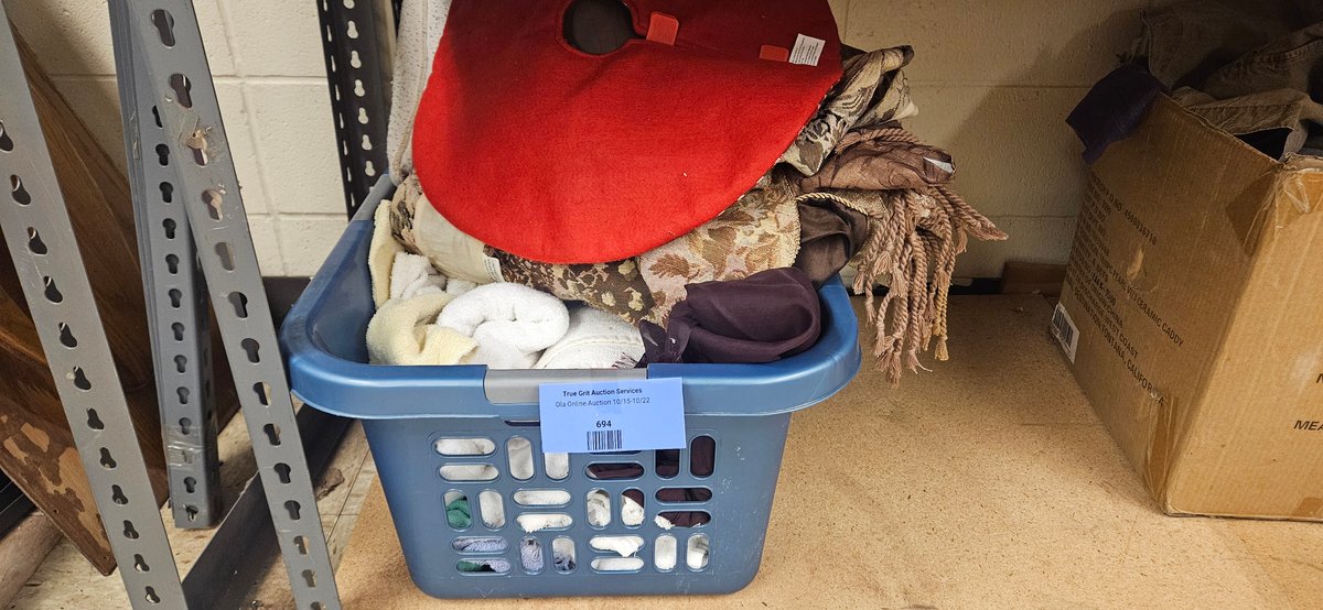 Plastic Laundry Basket with Towels, Textiles, and More