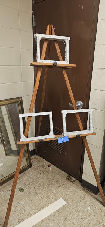 Wooden A-Frame Floor Easel with Three Craft Frames