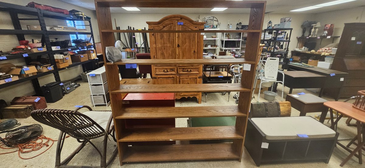 Six-Tier Open-Back Wooden Bookcase