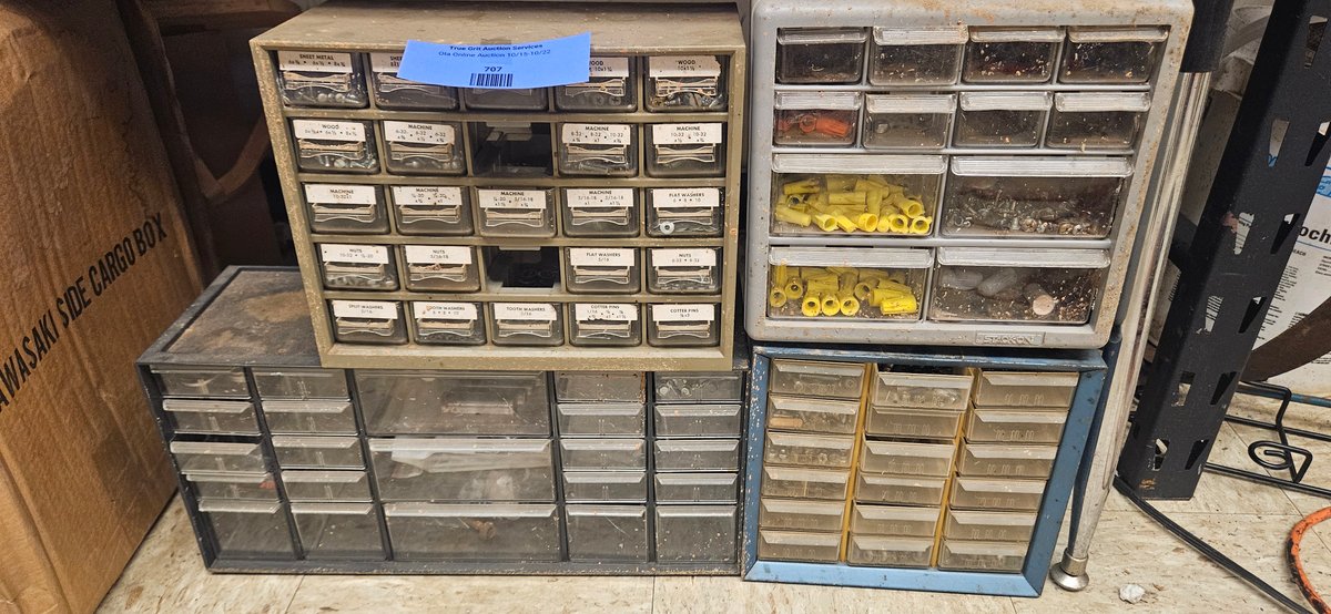 Multi-Drawer Hardware Cabinets with Fasteners