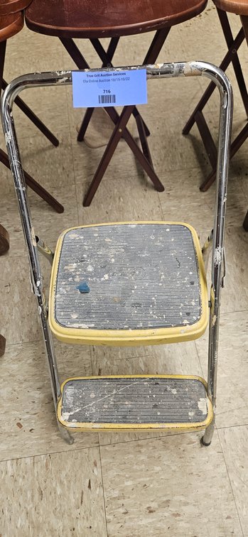 Cosco Yellow and Chrome Folding Two-Step Stool