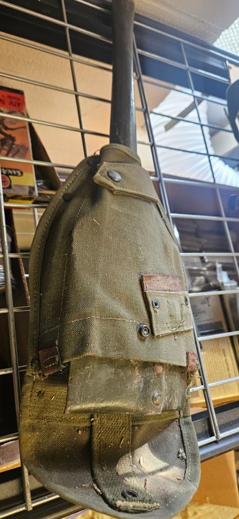 Military Entrenching Tool in Canvas Carrier