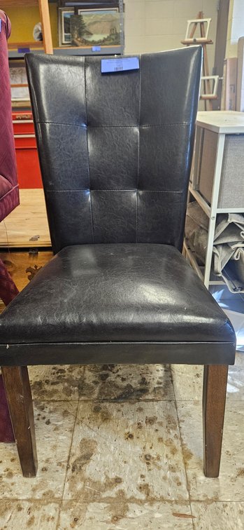 Dark Brown Faux Leather High-Back Dining Chair