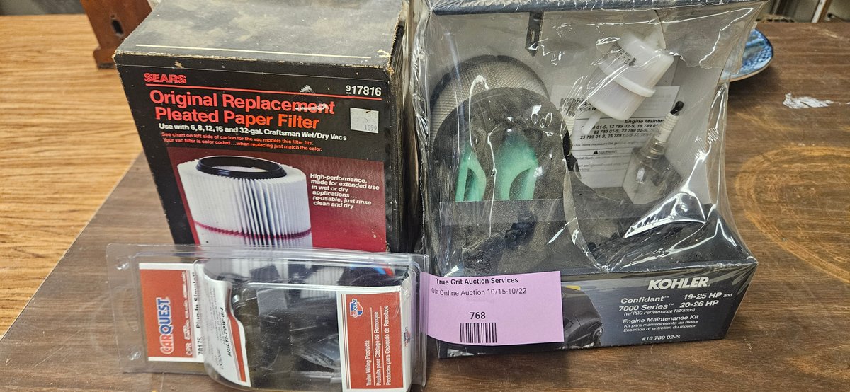 Sears Filter, Kohler Engine Kit, and Carquest Trailer Wiring