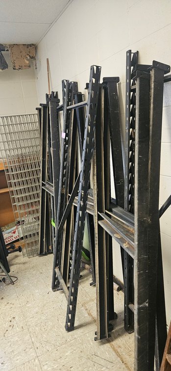 Black Steel Industrial Shelving Upright Frames