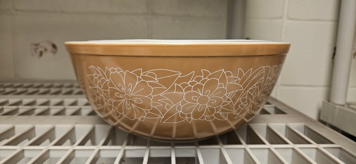 Pyrex Floral Nested Milk Glass Mixing Bowls