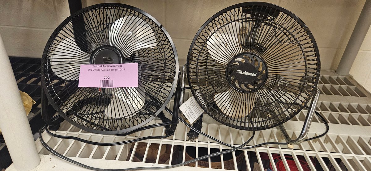 Two Small Electric Metal Personal Desk Fans